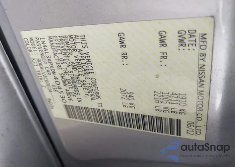 2013 Nissan Altima 2.5 Sl from USA, damaged, VIN 1N4AL3APXDN404530